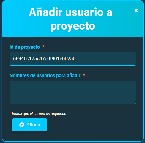 Añadir usuarios a un proyecto